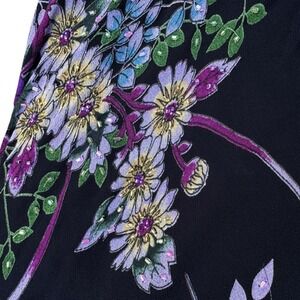 Eva Blue Beaded Floral Midi Dress Y2K Fairycore - 16